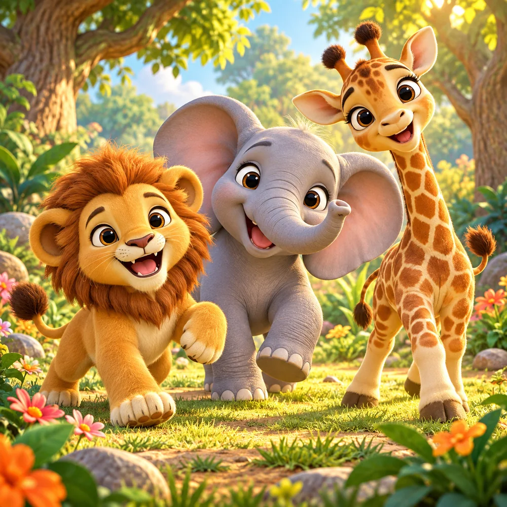 Ilustração 3D de animais