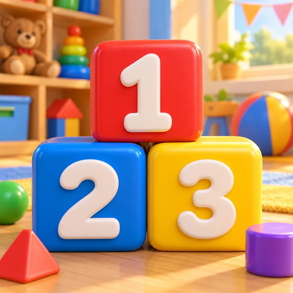 Ilustração 3D de números coloridos